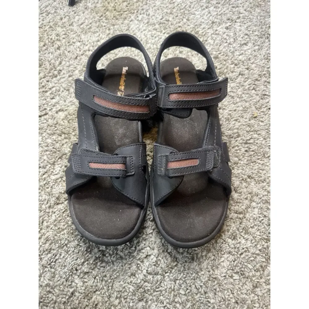 Timberland Mens Black Outdoor Sandals Ortholite Hook & Loop Size 11